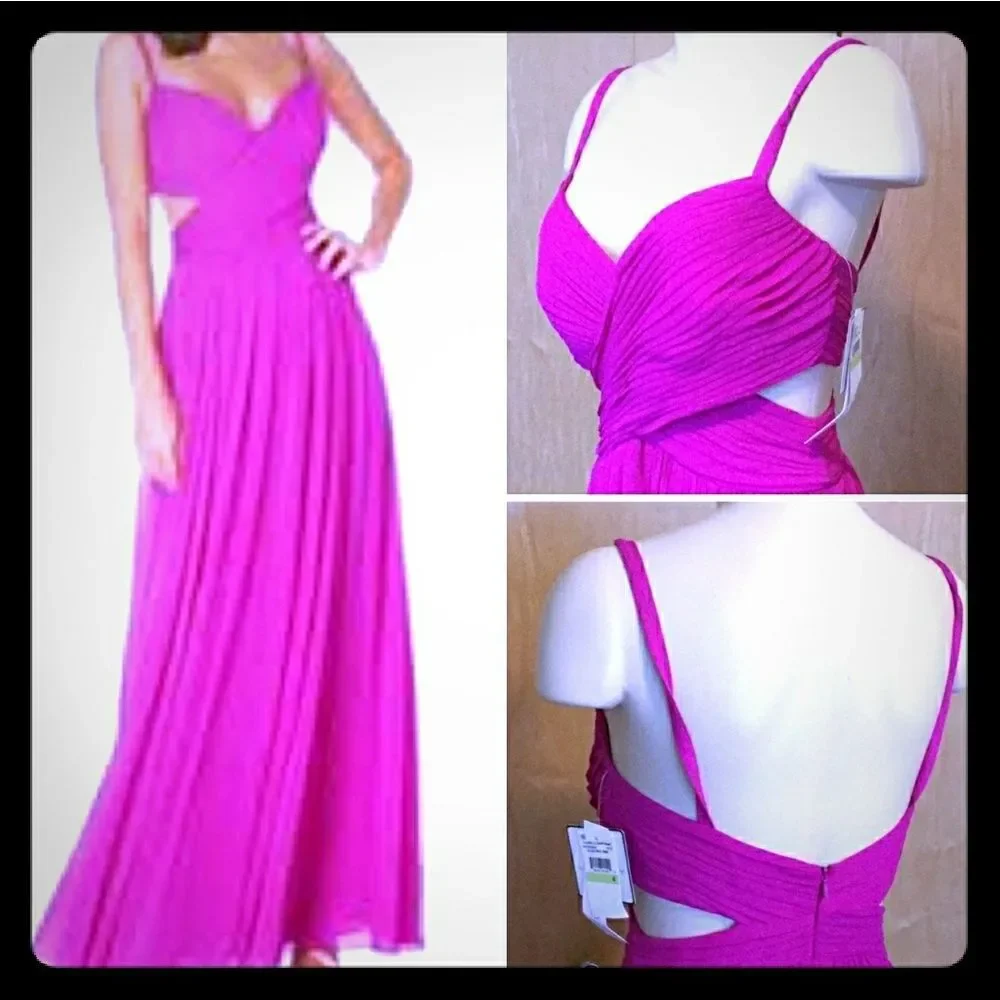 Laundry by Shelli Segal Criss Cross Pleated Gown - Picture 7 of 7